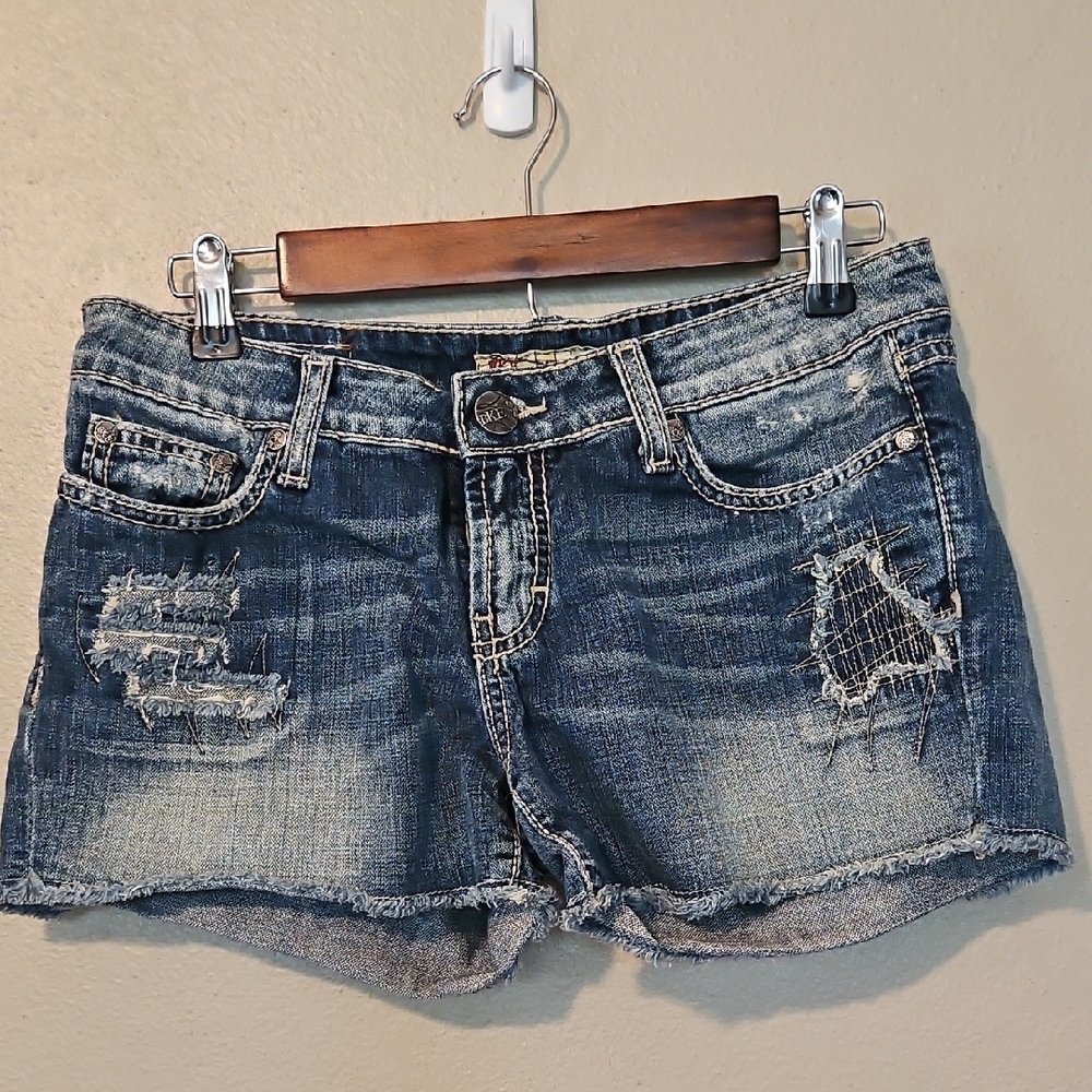 BKE Blue Distressed Jean Shorts Vintage Style